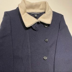 Military style navy blue cardigan